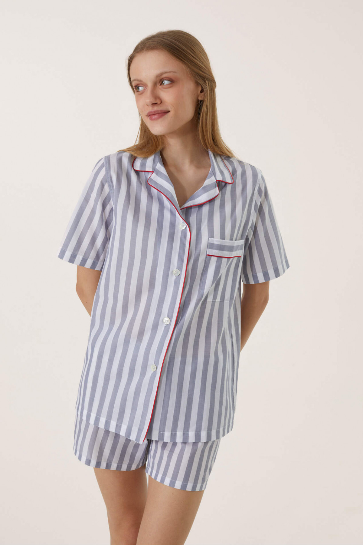 Striped cotton pajama discount set